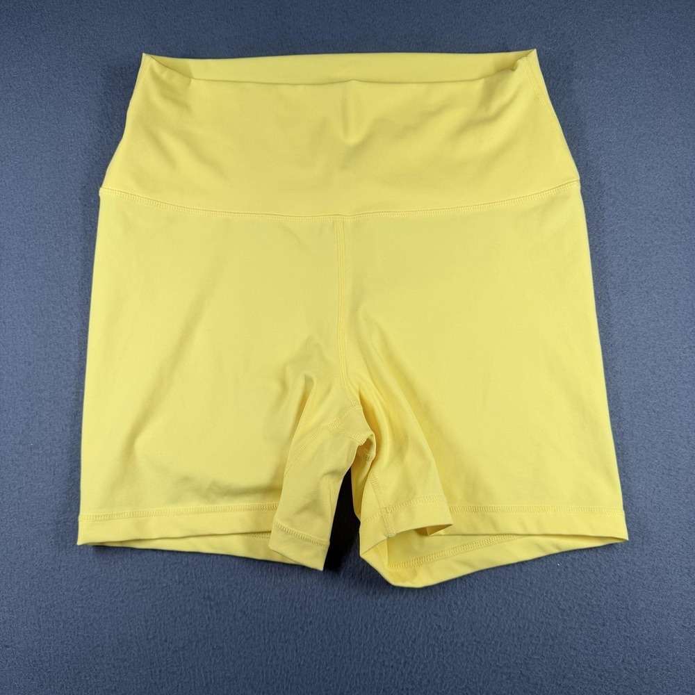Yogalicious Lux Everyday 5" Bike Shorts Womens XL Yellow High Rise Stretch